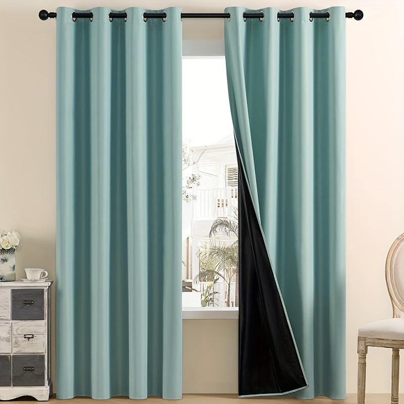 Blackout Curtain Panels Water-Resistant Grommet Top for Living Room Bedroom