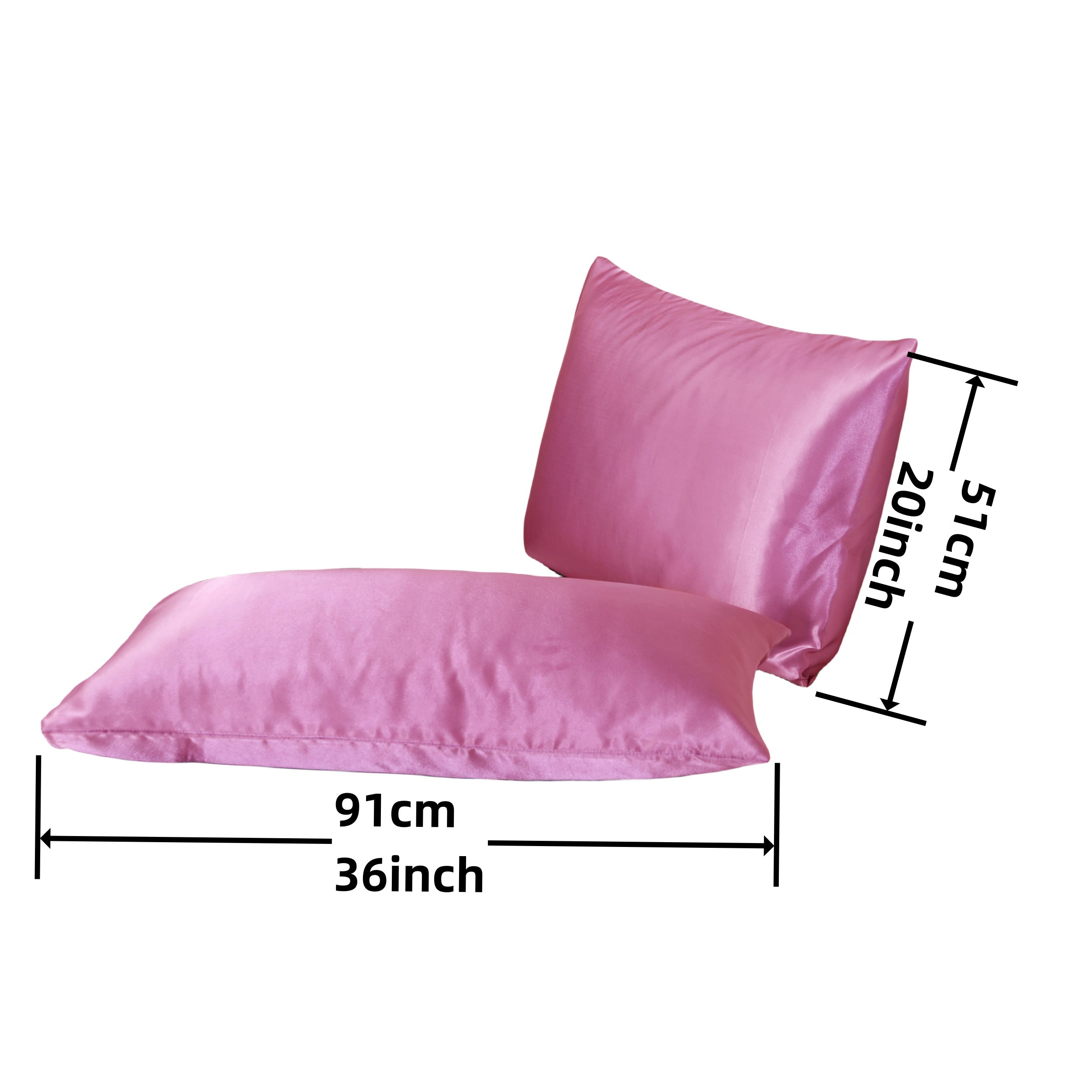 Set of 2 Soft Satin Pillowcases Hair Skin Friendly Envelope Closure