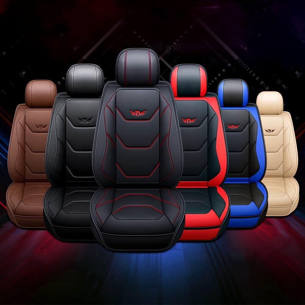 Car Seat Cover Breathable PU Leather Protector Front Seat with Safety Cushion