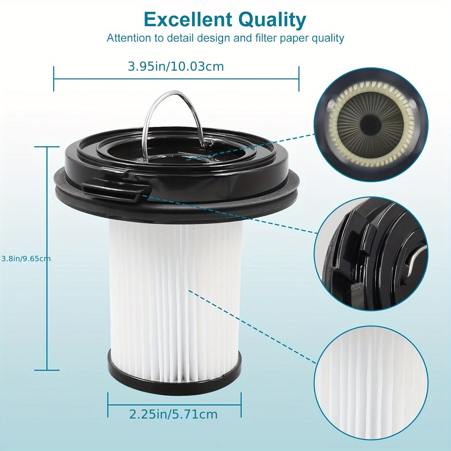 Replacement HEPA Filter Kit for Cordless Vacuum Washable Reusable Allergy Reduction