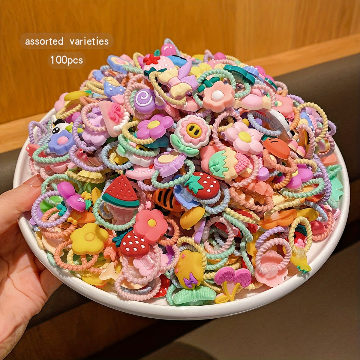 100 ta qiziqarli multfilm elastik soch bog'ichlari, o'smirlar uchun, kundalik foydalanish uchun ko'p maqsadli bir xil rangli soch bog'ichlari, barcha mavsumlar uchun sintetik kauchuk soch aksessuarlar.