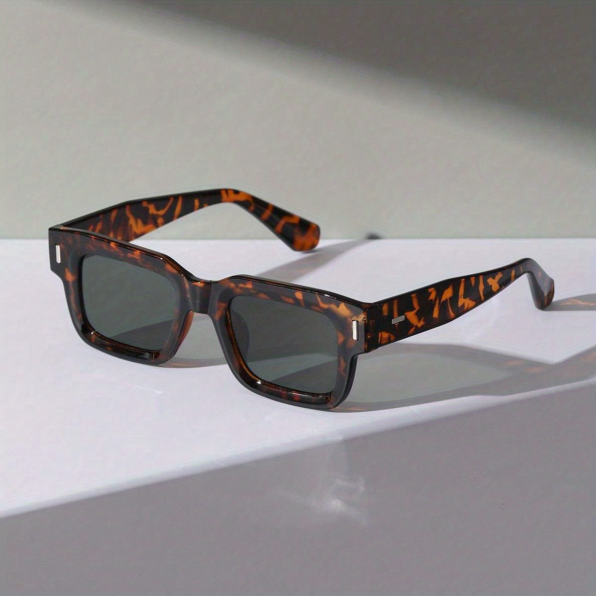 Square Frame Sunglasses for Men UV Protection Travel Hiking Photography