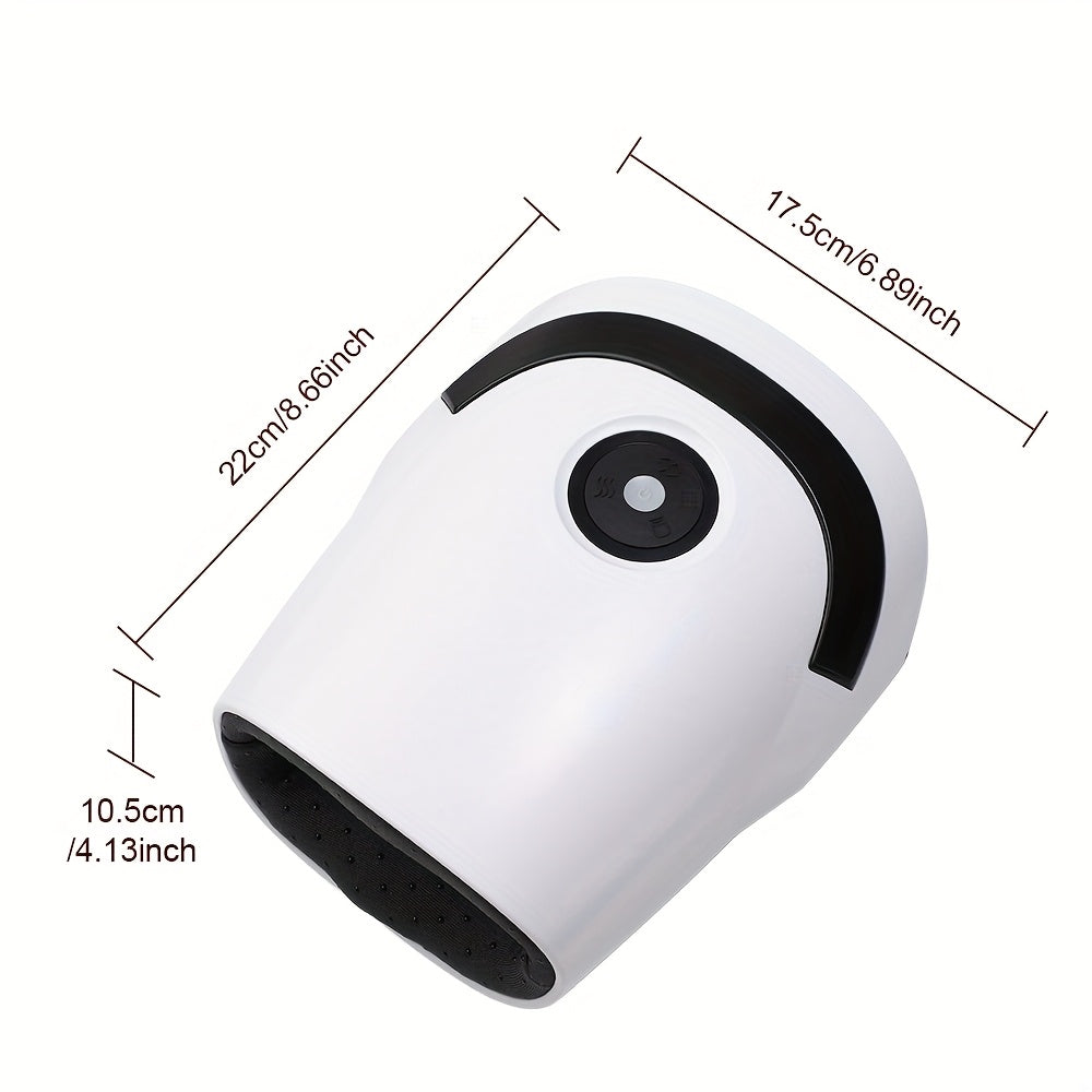 USB orqali zaryadlanadigan qo'l massajchisi, issiqlik, vibratsiya, 5 rejim, barmoq parvarishi, oq va qora dizayn