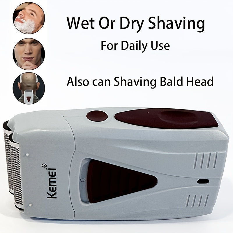 Men's Electric Shaver Wet Dry Cordless USB Rechargeable with 2 Razors