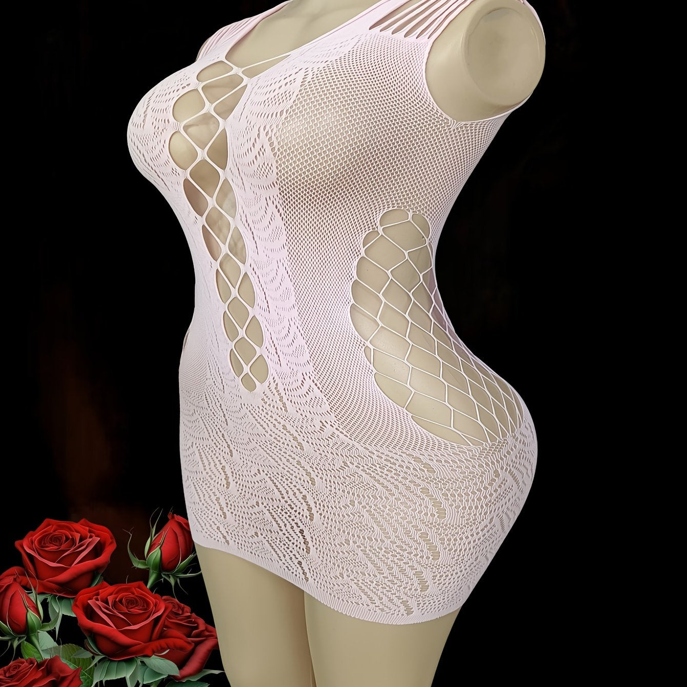 Women's Sheer Floral Lingerie Bodysuit Hollow Out No Padding Light Support