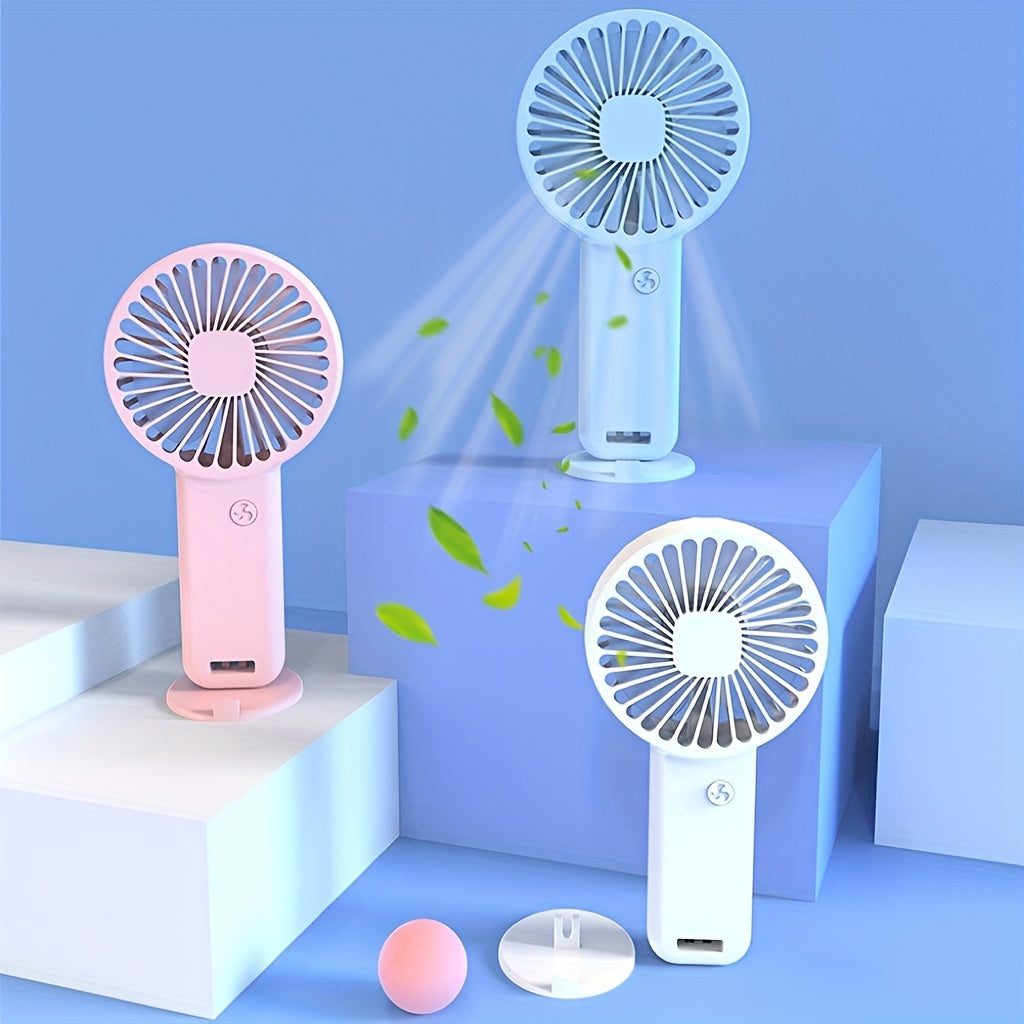 Portable Handheld USB Rechargeable Fan for Small Desktops and Eyelash Care