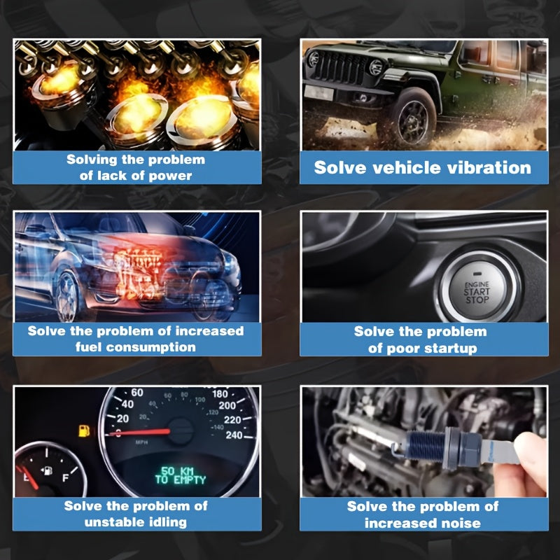 4PCS Iridium Platinum Spark Plugs High Performance Ceramic Insulator Durable