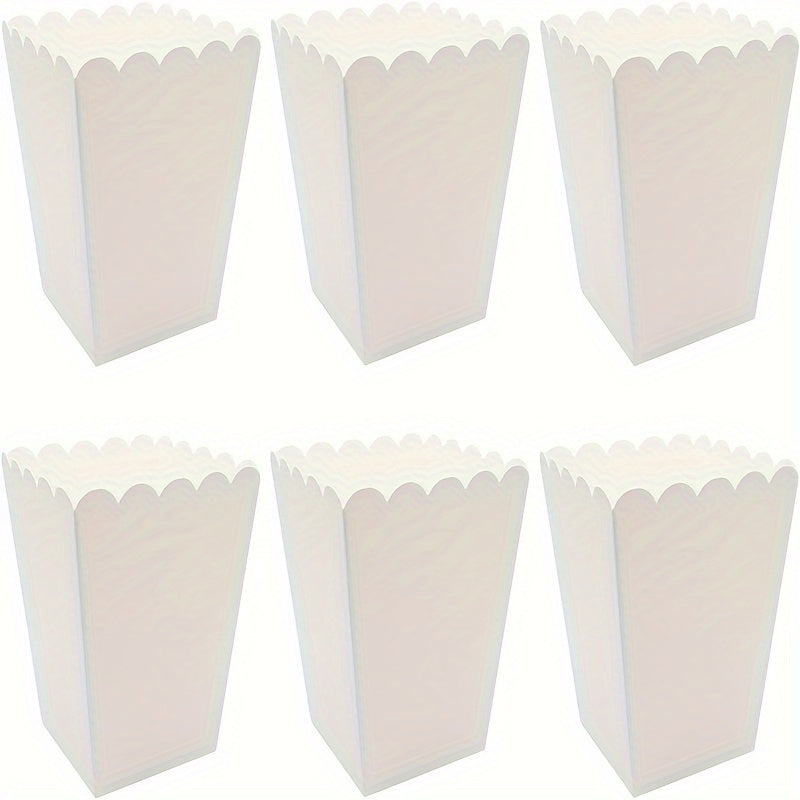 Disposable Black and White Paper Popcorn Boxes for Parties and Events 24pcs