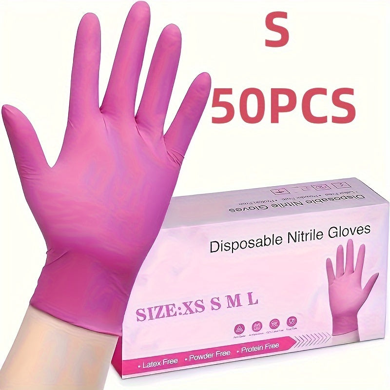 Одноразовые перчатки светло-розового цвета для уборки.