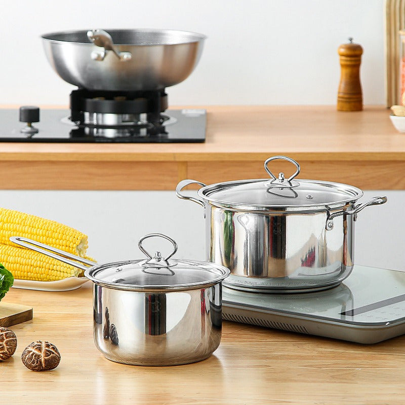 Stainless Steel Cookware Set 5 Pieces Non-Stick Honeycomb Design Pots Pans