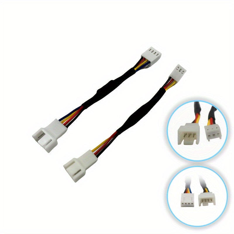 Cable de reducción de velocidad del ventilador PWM 2/4pcs para caja de ordenador, adaptador de corriente de 3Pin 4Pin
