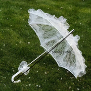Vintage White Lace Sun Umbrella for Weddings and Tea Parties
