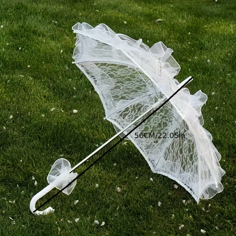 Vintage White Lace Sun Umbrella for Weddings and Tea Parties