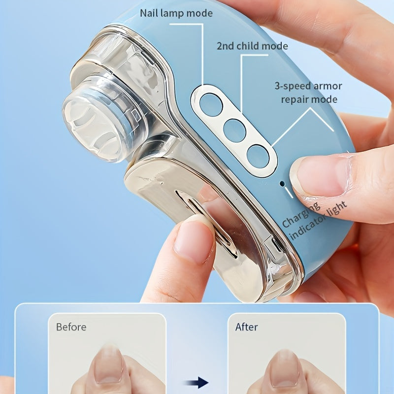 USB Rechargeable Manicure Kit with LED Light and Grinder Lithium Battery Included