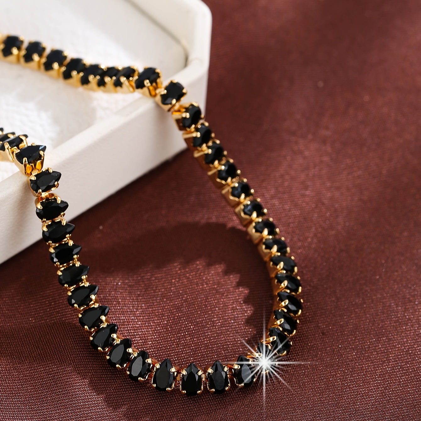 Black Zirconia Bracelet for Women Stylish Jewelry Trendy Accessory