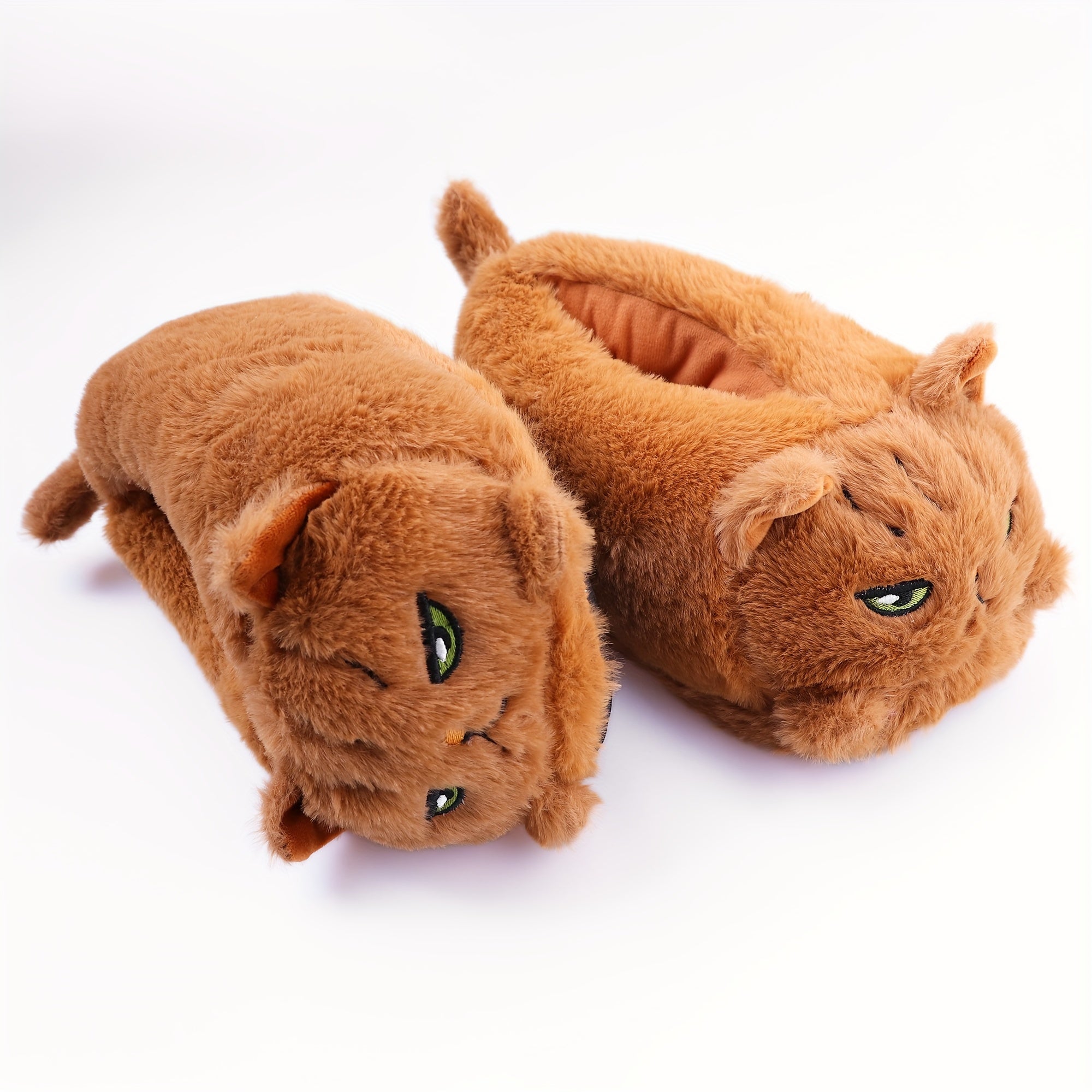 Women's Soft Plush Cartoon Cat Home Slippers Non-Slip Cushioned Cozy
