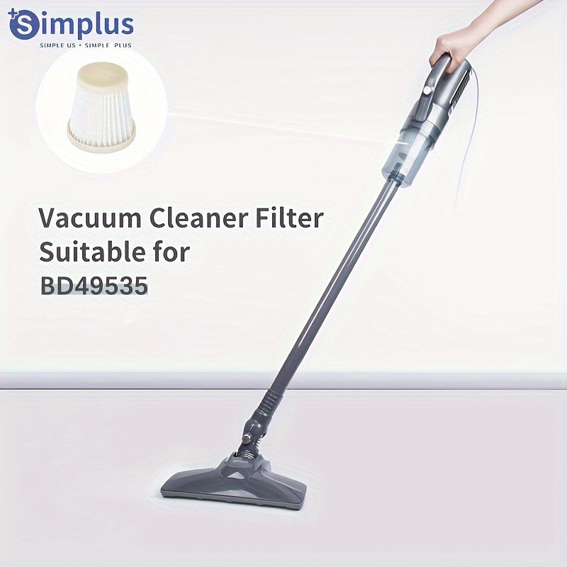 Simplus yuviladigan changyutgich filtri, BD49535 modellari bilan mos keladi, oson o'rnatish, mustahkam plastik material, batareya talab qilinmaydi.