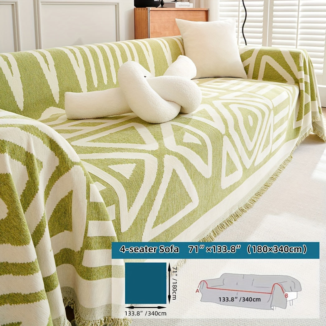 Boho Style Sofa Cover for Living Room Anti-Scratch Non-Slip Protector