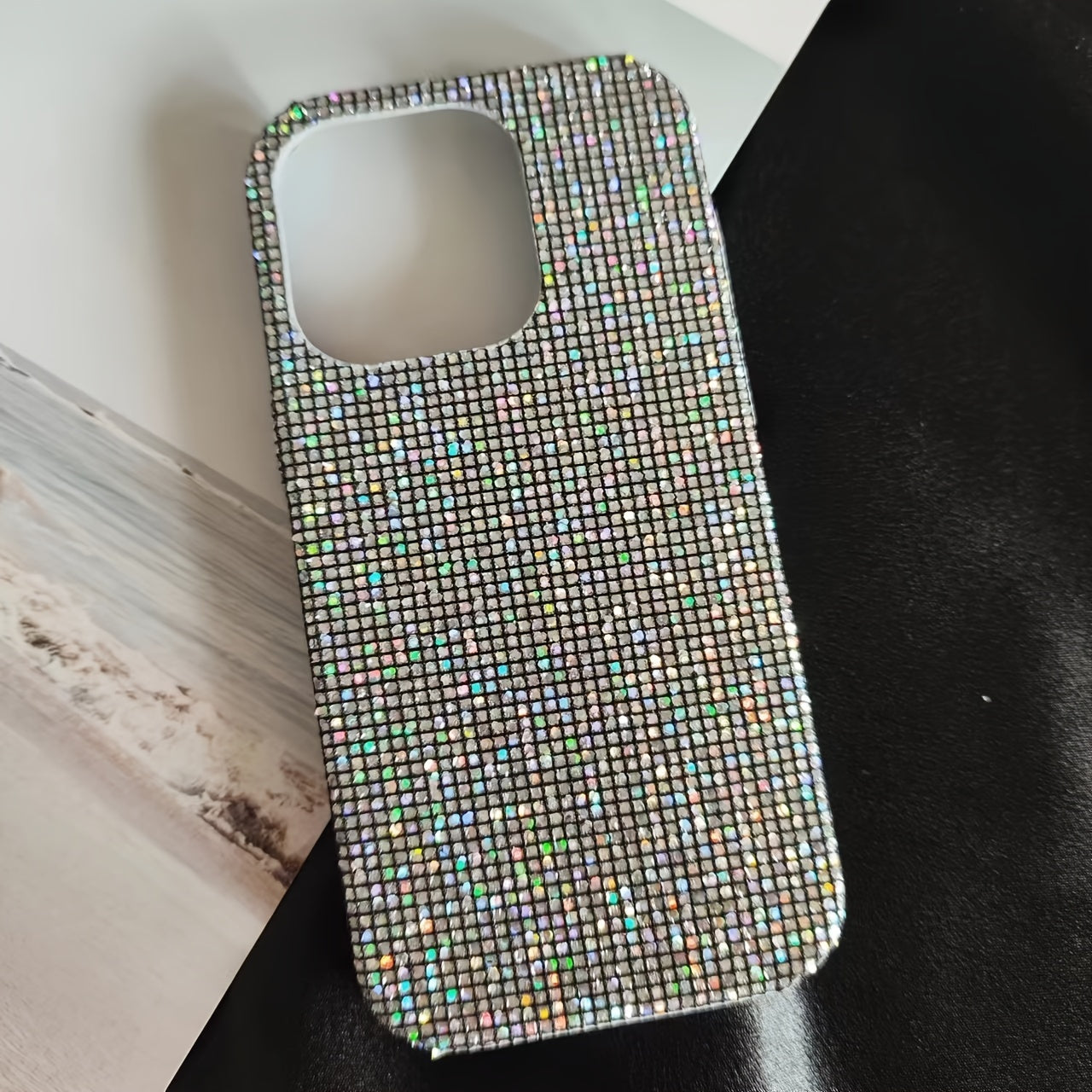 Black Glitter Anti-Drop Phone Case for iPhone Models 7-15
