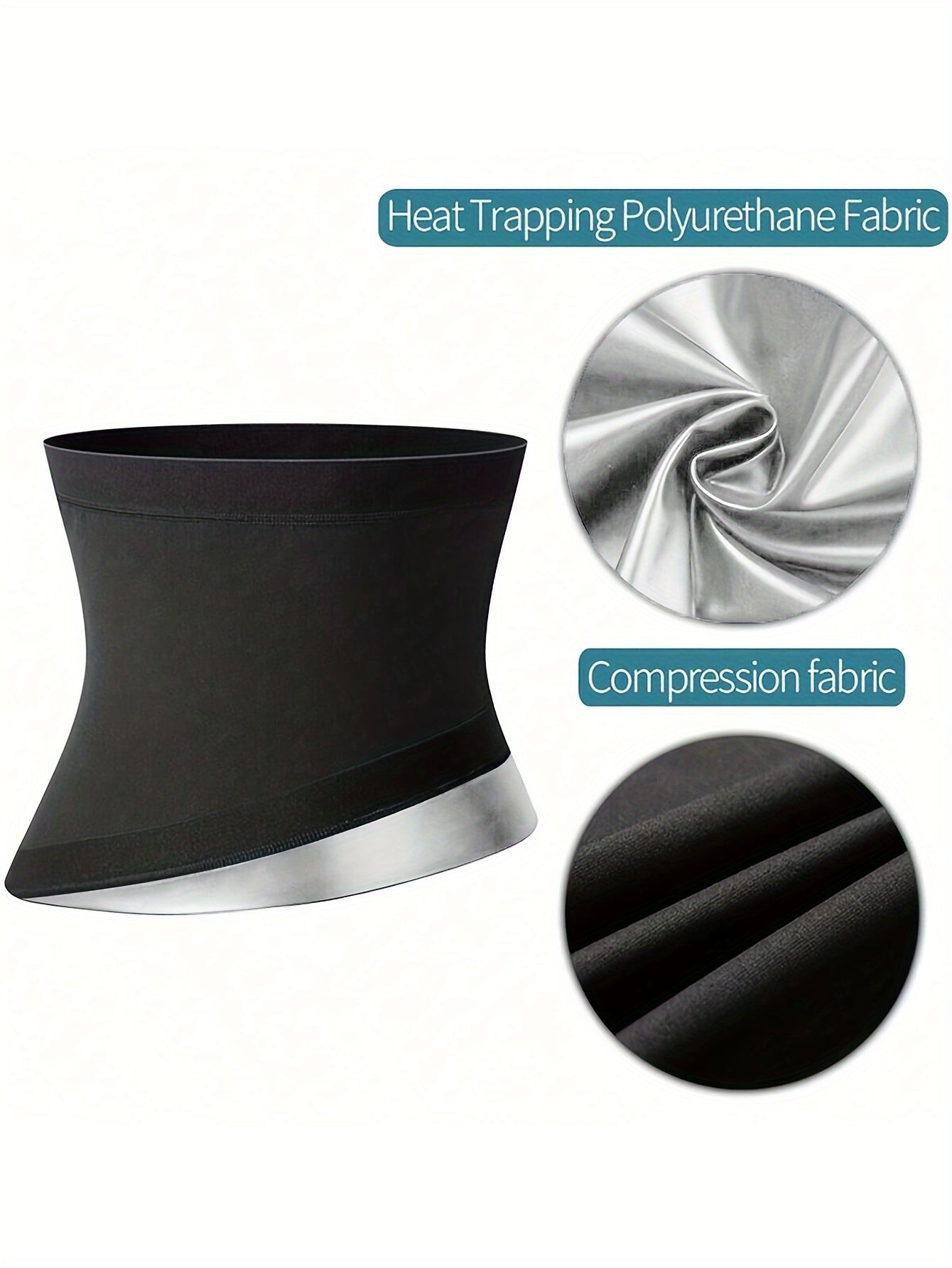 Men's Waist Trainer Belt High Elasticity Polyester Spandex Adjustable Black All-Season