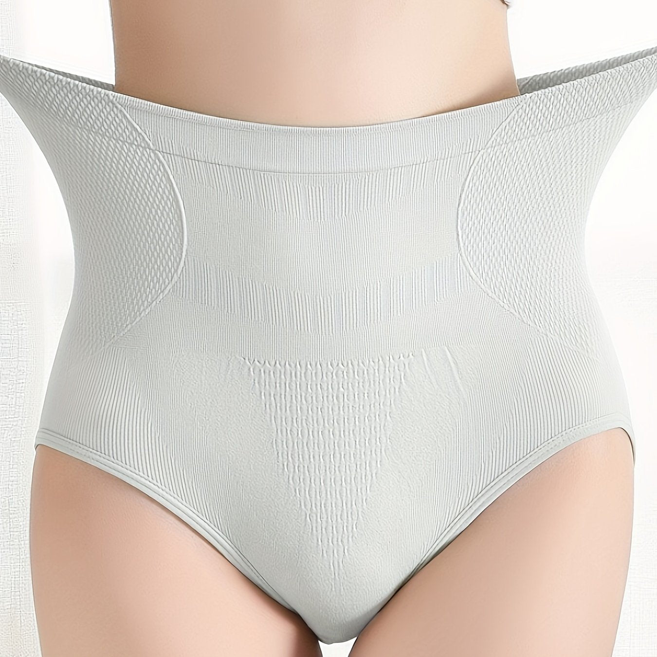 Seamless High-Waist Tummy Control Panties for Women Breathable Slimming Beige