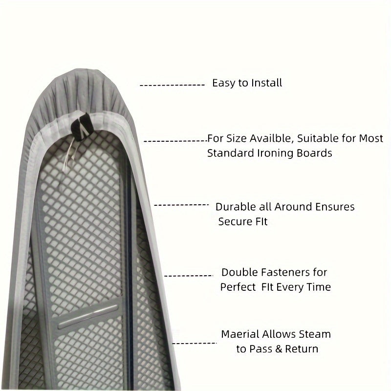 Premium Thickened Ironing Board Cover with Heat-Reflective Surface, Universal Fit