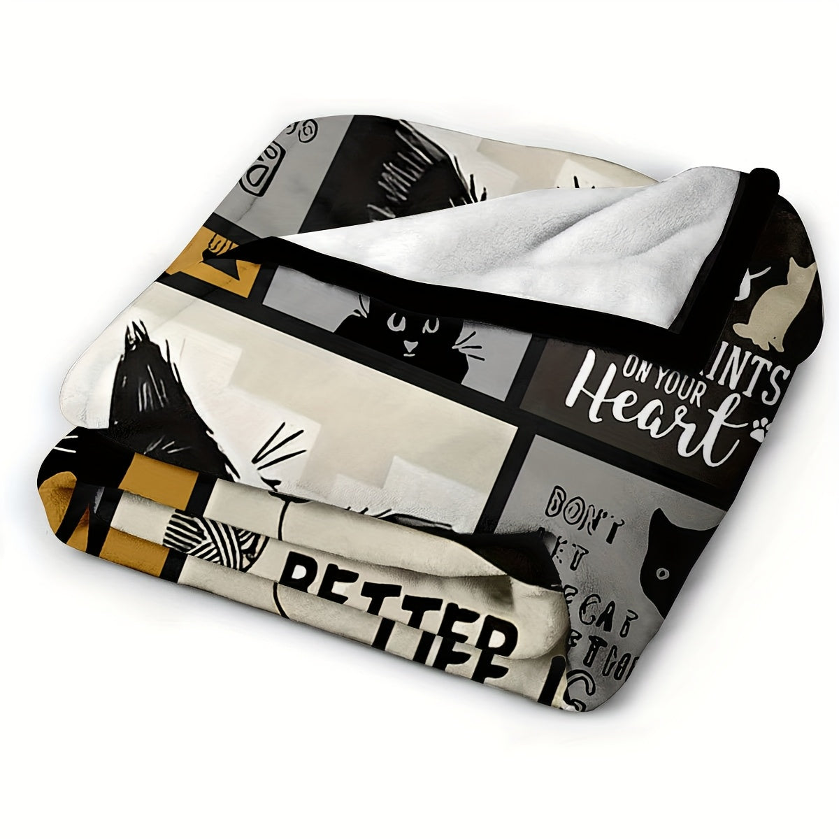 Mushuk mavzusidagi flanel filьs yostiqcha, barcha mavsumlar uchun geometrik hayvon naqshli tashqi qoplama