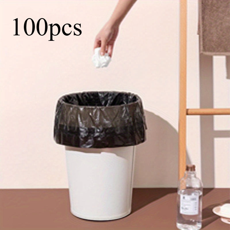100 Black Garbage Bags 4 Rolls Household Trash Liners Strong Load-Bearing