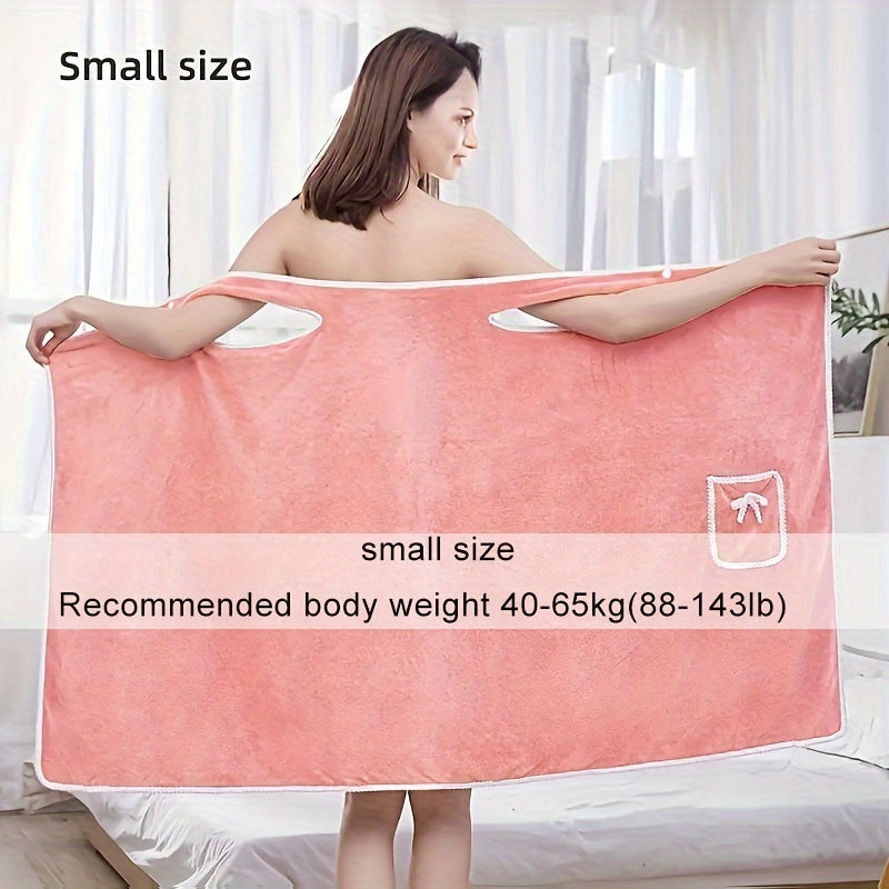 Women's Coral Velvet Bath Towel Skirt with Bowknot Quick-Drying Soft