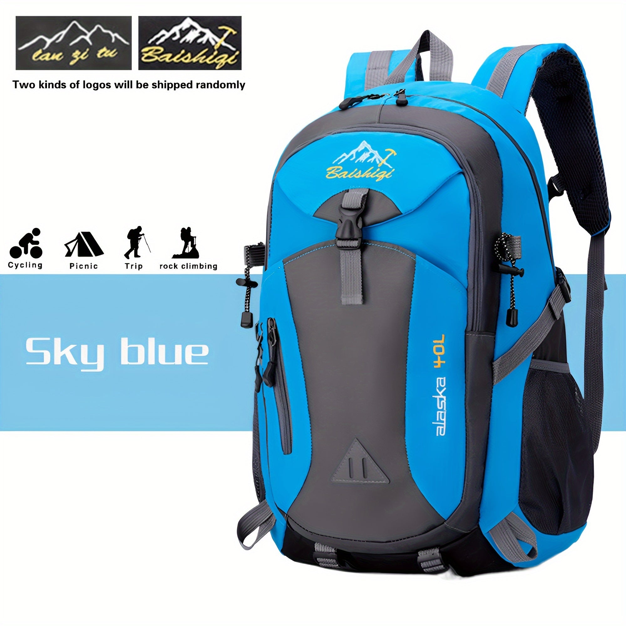 Water-Resistant Polyester Daypack for Hiking Travel and Fitness