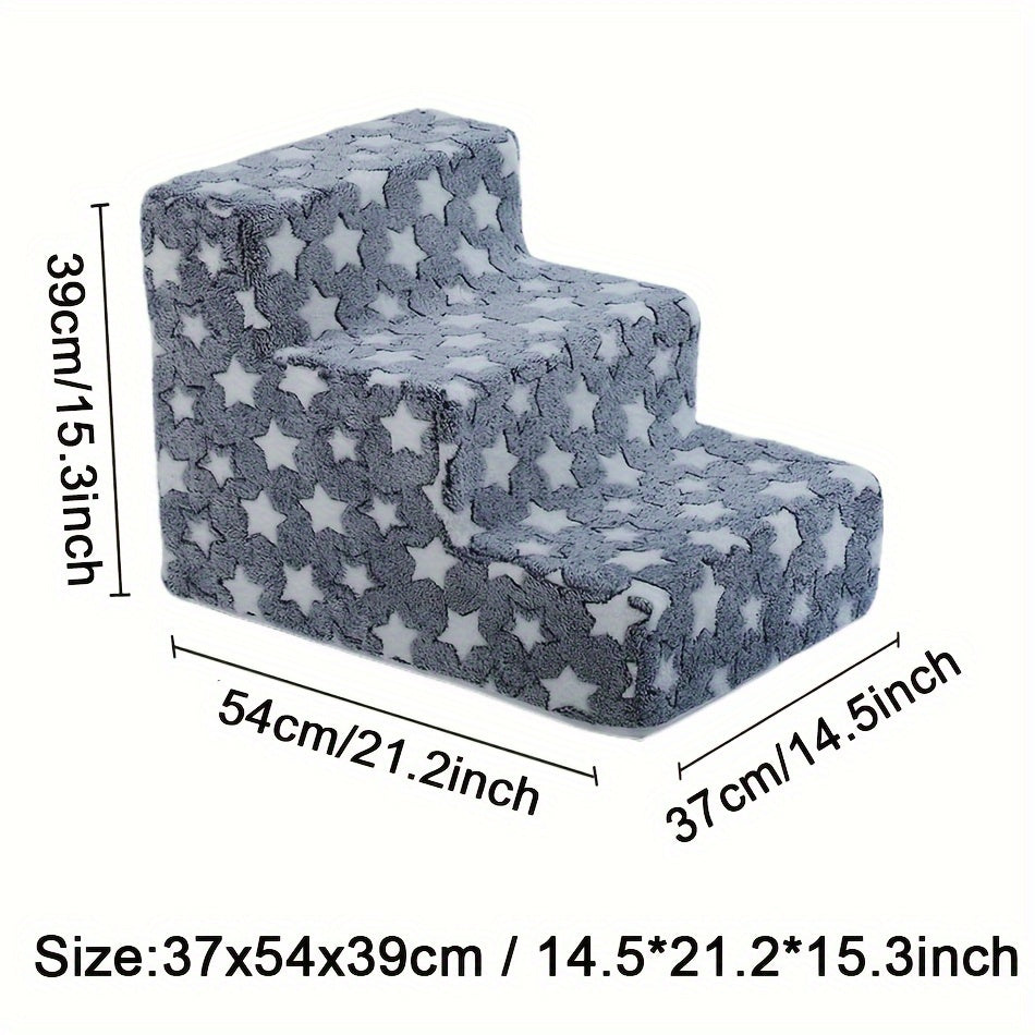 Small Medium Dog Stairs Non-Slip Sponge Removable Cartoon 3 or 4 Steps