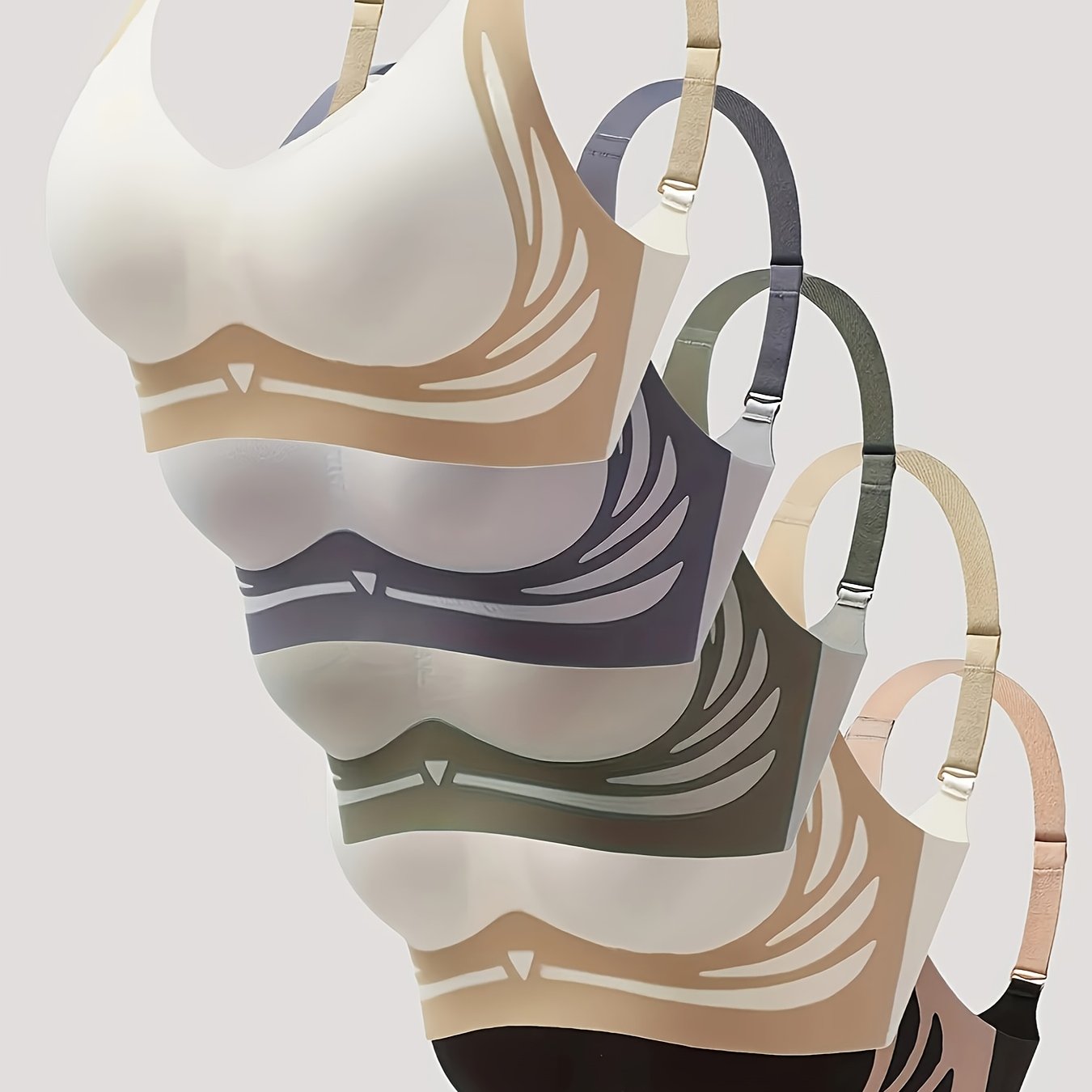 Women Seamless Push-Up Bras No Underwire Nude Fitted Sports Bras