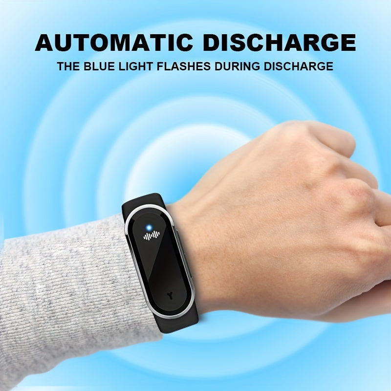 TIMESS Soundwave texnologiyasi Chivinlarni qochiruvchi Bilaguzuk soat va Statik qarshi funksiyasi bilan - Uzoq muddatli batareya, USB orqali zaryadlanadigan, kimyoviy moddalar ishlatilmagan, qulay silikon tasma, ochiq havoda foydalanish