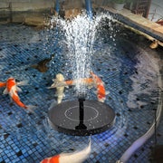 Solar Fountain Pump with LED Light Lithium Battery Garden Water Feature 7 Nozzle Modes