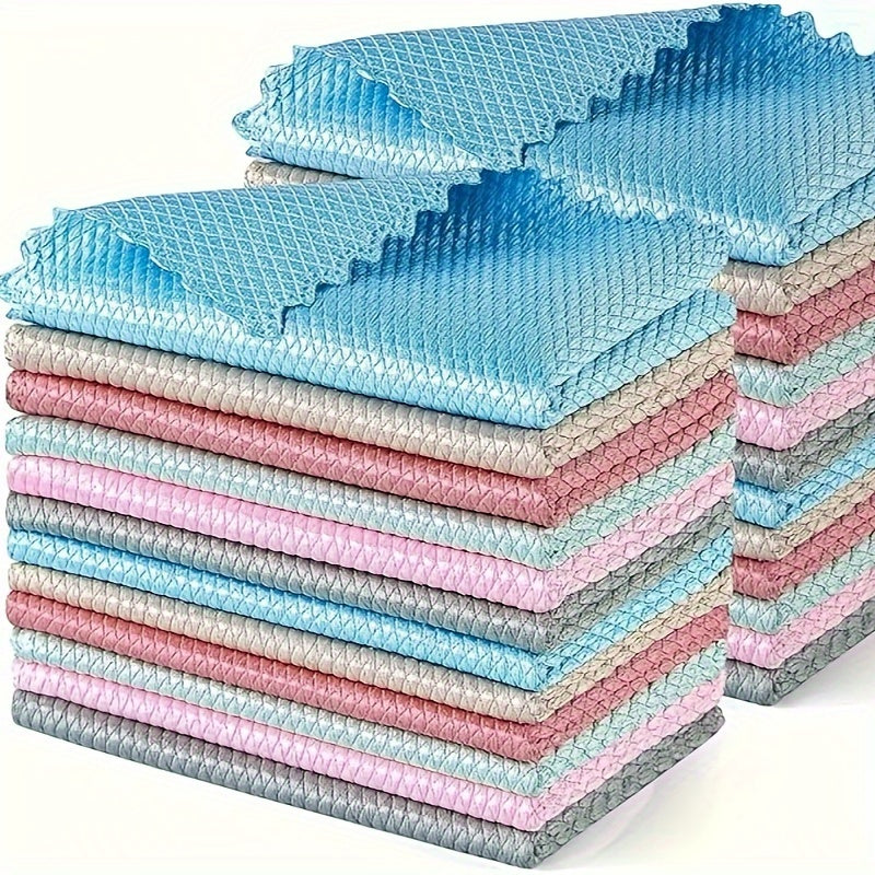 Fish Scale Glass Wiping Cloth Pack of 5 or 10 Multipurpose Household Cleaning Towel