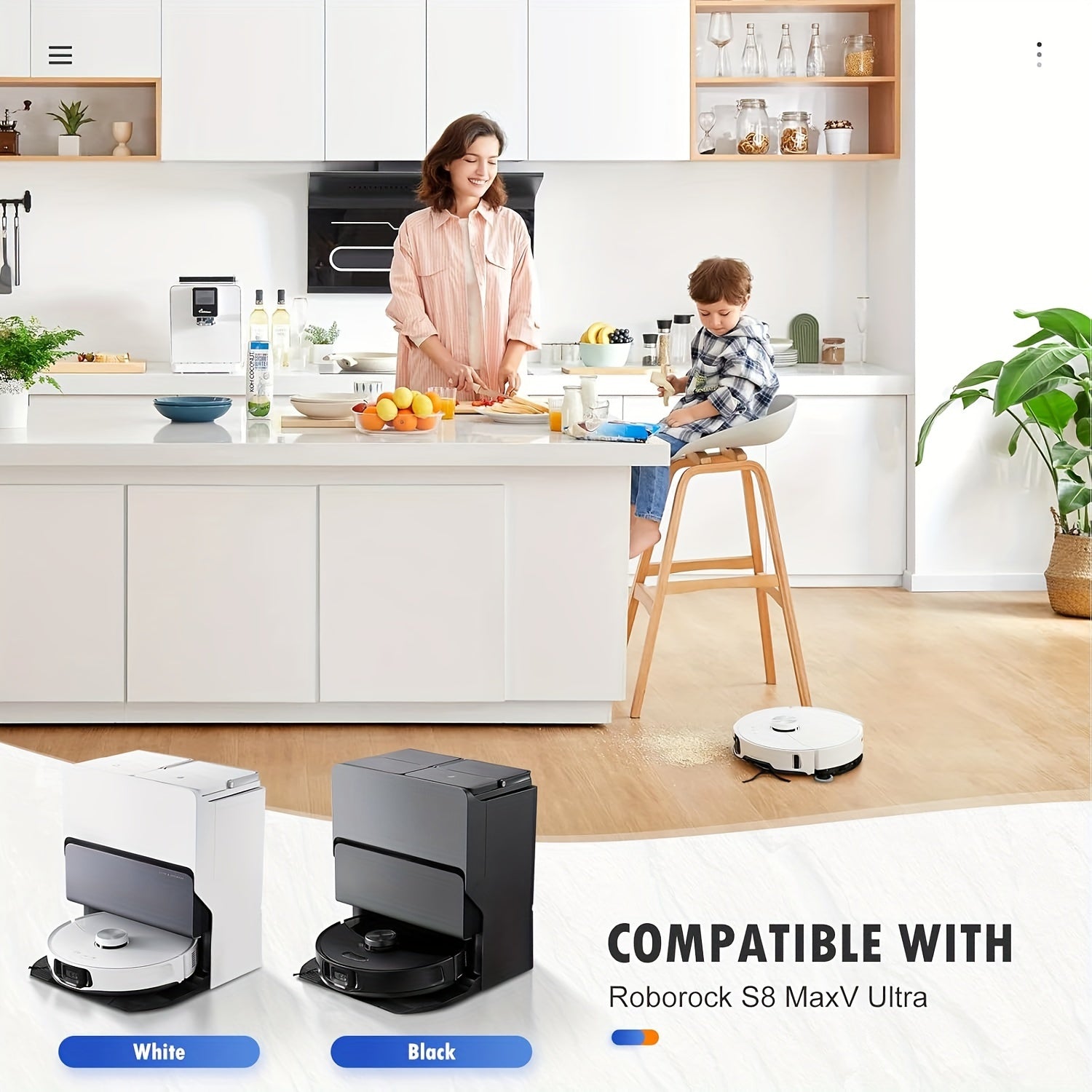 27-Pack Vacuum Cleaner Replacement Parts for Roborock S8 Maxv Ultra Includes Brushes Filters Wipes Dust Bags