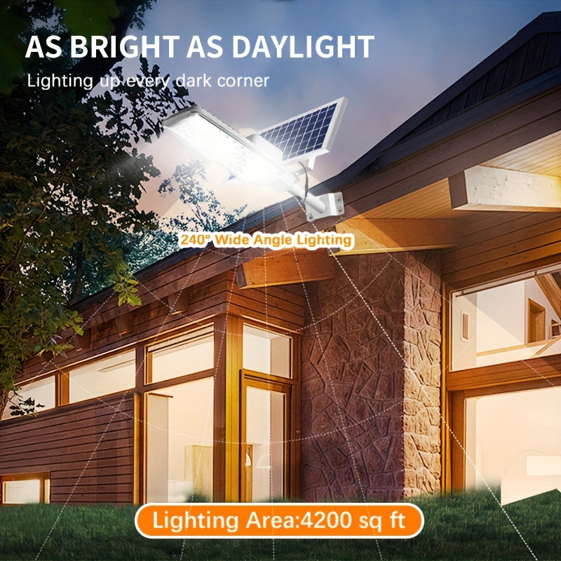 Solar Powered LED Street Light with Infrared Sensor and Remote Control for Outdoor Garden Garage