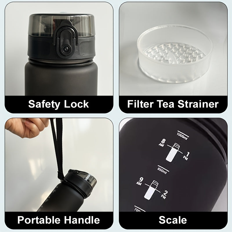 Gradient Water Bottle 750ml 1000ml Leak-Proof BPA-Free Plastic for Outdoor and Home Use