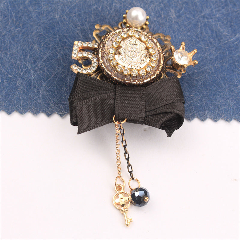 Rhinestone Bow Brooch for Women Stylish Jewelry Accessory for Outfits Purses and Headwear