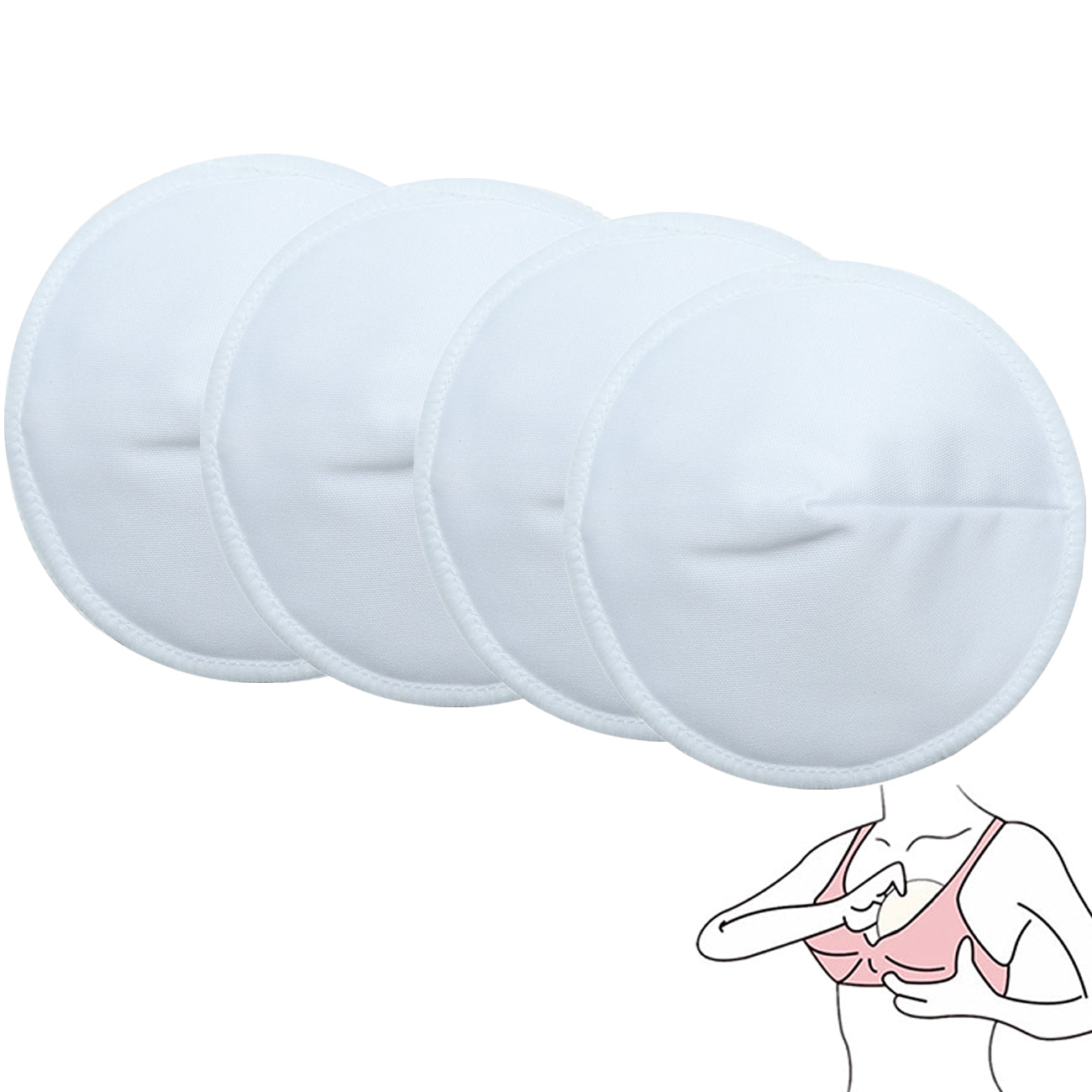 Organic Bamboo Nursing Pads Reusable Waterproof 4 Pack for Breastfeeding Menstrual Care