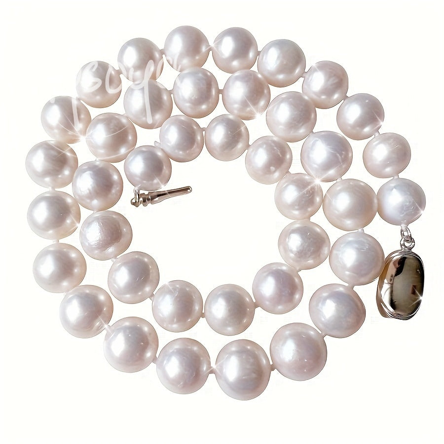 Natural Freshwater Pearl Necklace 11-13mm Large Pearls Gift Box for Women or Men