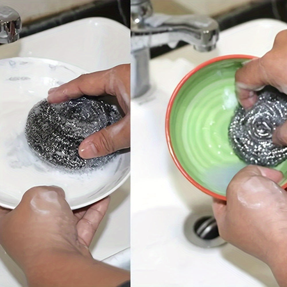 Set of 10 Stainless Steel Scrubbers for Kitchen, Bathroom, Pots and Dishes