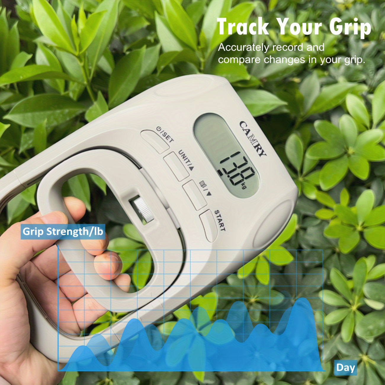 Digital Hand Dynamometer Grip Strength Meter LCD Display No Battery Needed
