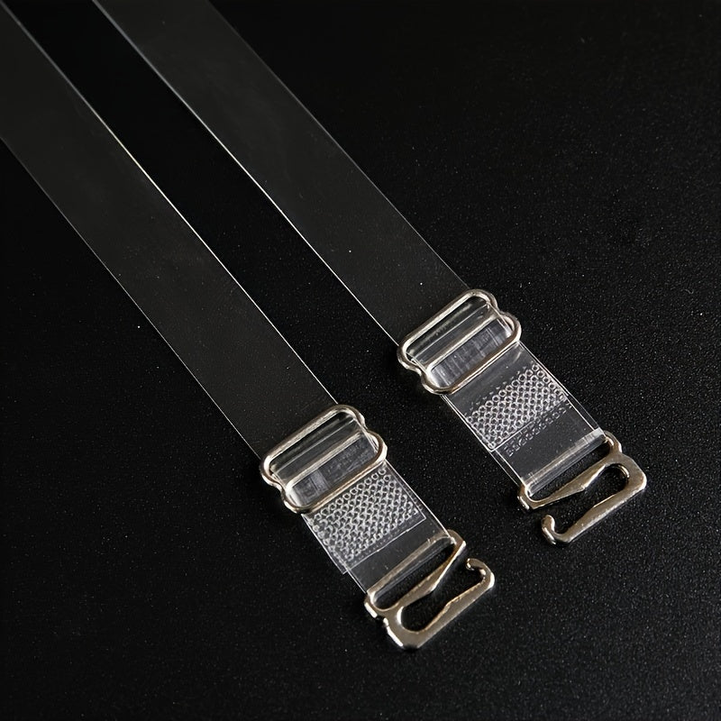 10 Transparent Shoulder Straps with Metal Buckles for Women's Lingerie Set of 10