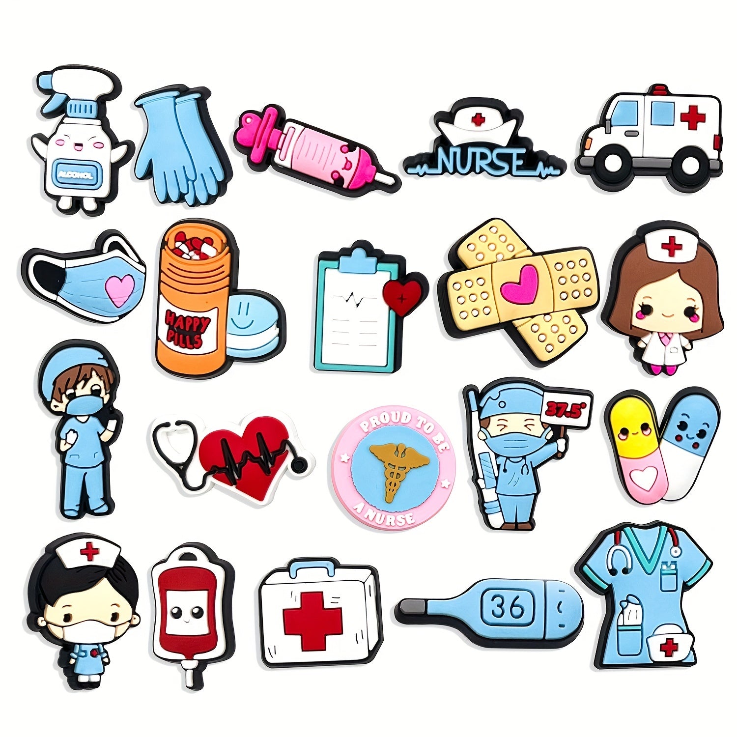 Unisex PVC Medical Theme Charms 20/50pcs DIY Accessories for Summer Parties