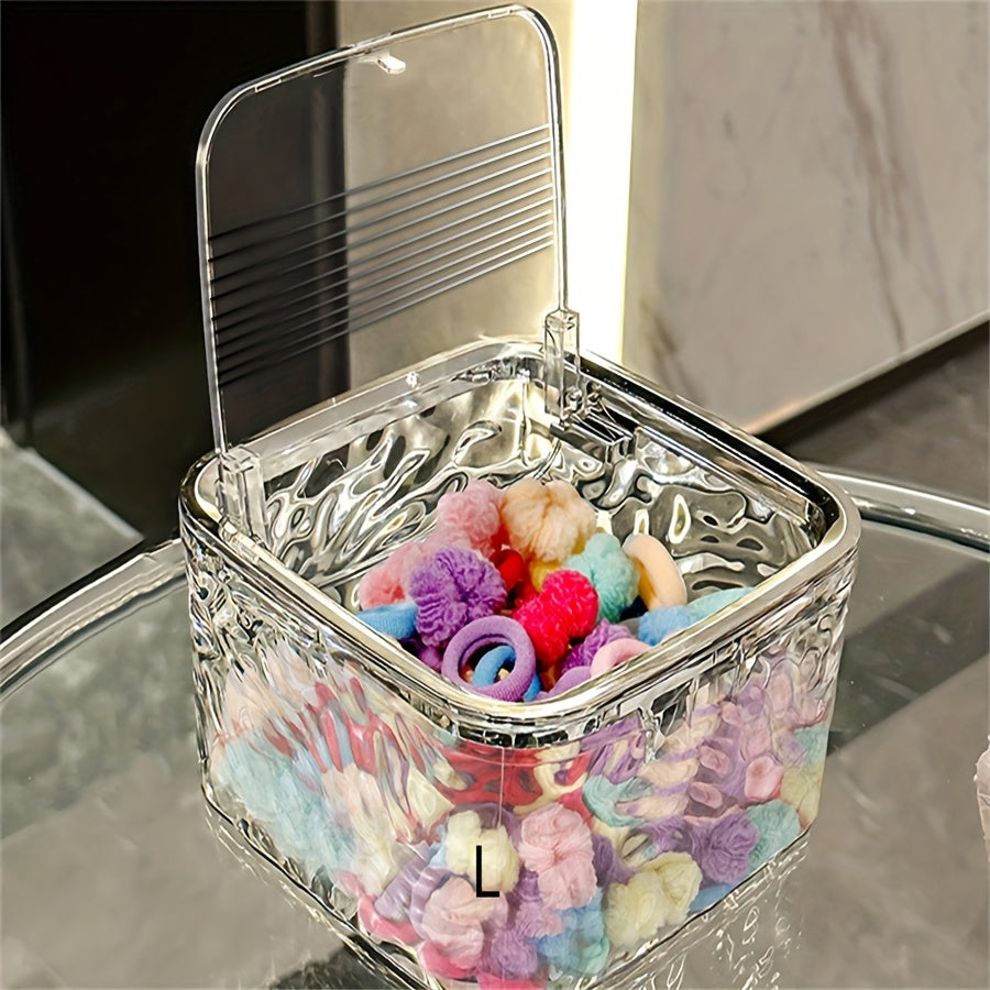 Qizlar uchun soch aksessuarlari saqlash qutisi, shaffof stol usti tashkilotchisi, soch kliplar va uzuklar uchun