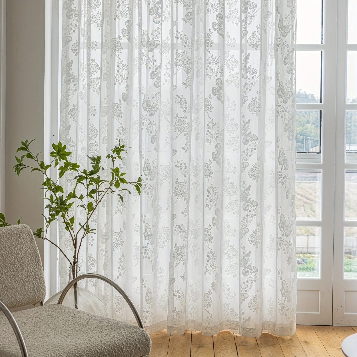 Luxurious Gold Lace Jacquard Embroidered Curtains Set with Sand Finish for Living Room Bedroom and Home Office