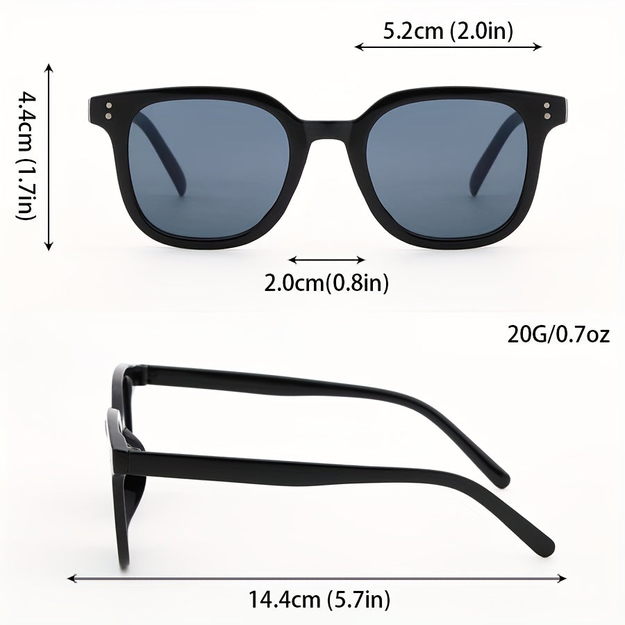 Men's Glasses Geometric Square Retro Round Large Wide Polycarbonate Frames Multi-Colored Lenses