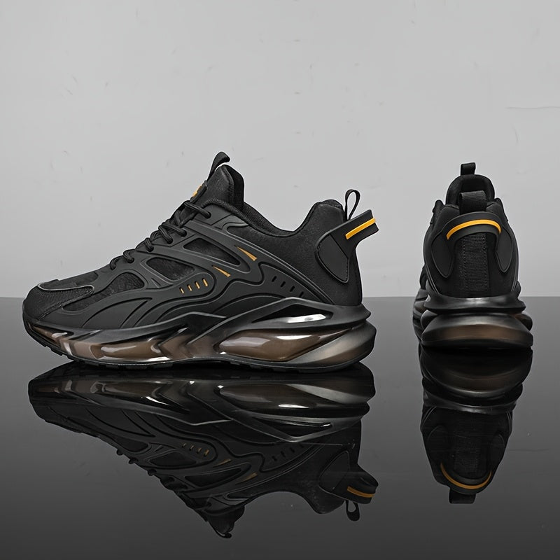 Men's Breathable Casual Athletic Sneakers Rubber Non-Slip Sole Lace-Up Chunky Style All-Season