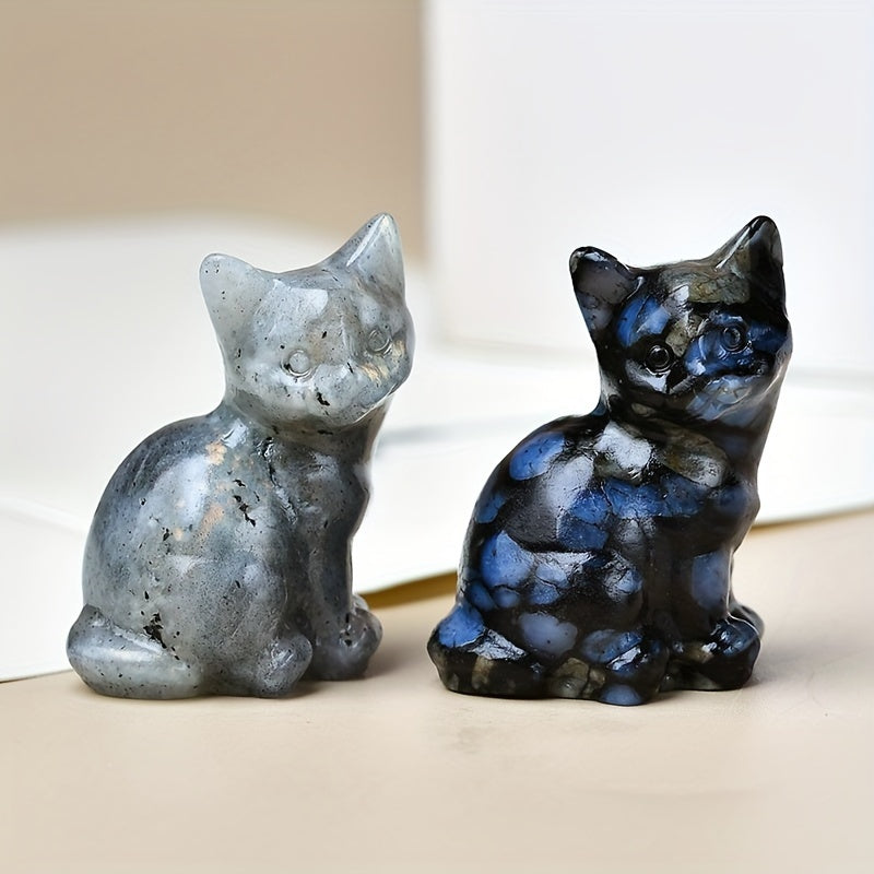 Conjunto de tallas de gatos de cristal con opción de piedra desnuda para regalo o decoración